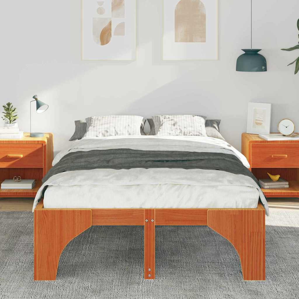 Ágykeret Barna 120 x 200 cm Tömör fenyőfa