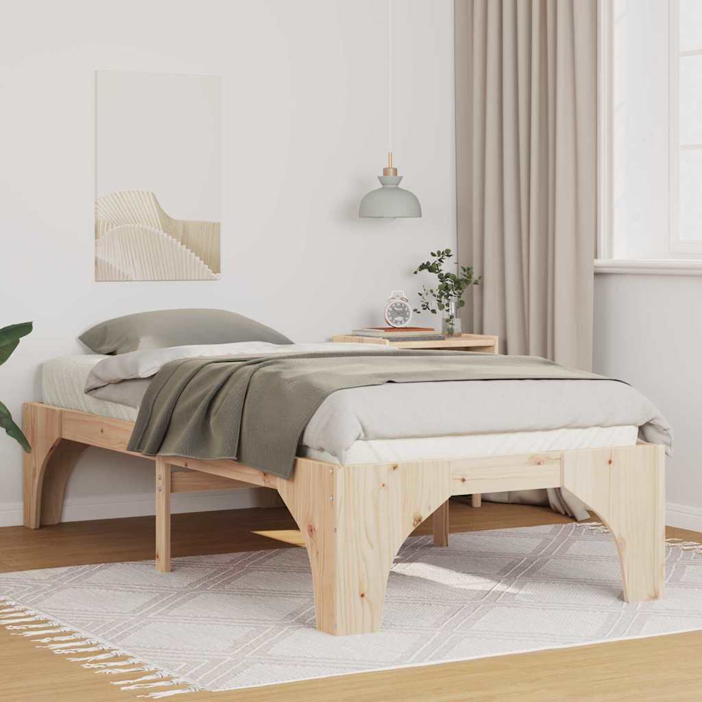 Ágykeret Barna 90 x 200 cm Tömör fenyőfa