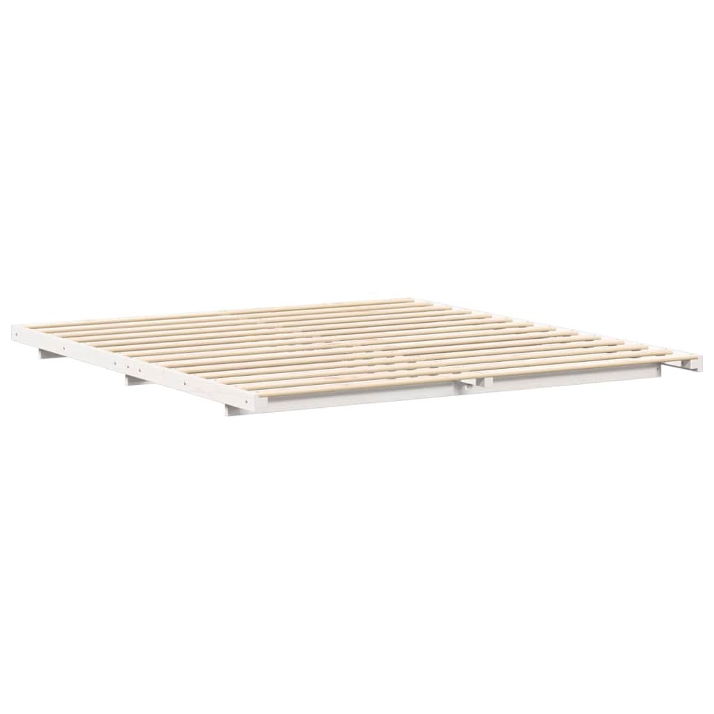 Ágykeret Fehér 180 x 220 cm Tömör fenyőfa