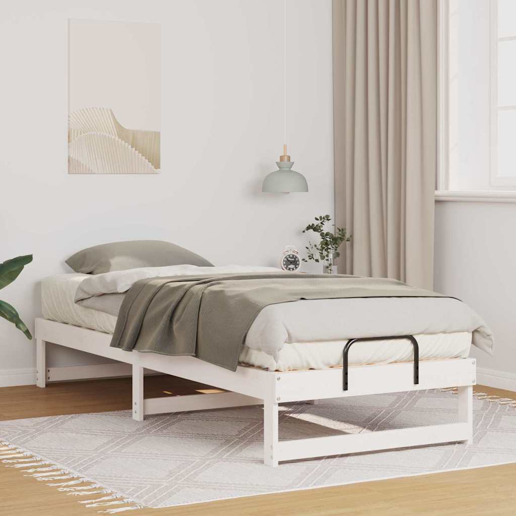 Ágykeret Fehér 90 x 210 cm Tömör fenyőfa