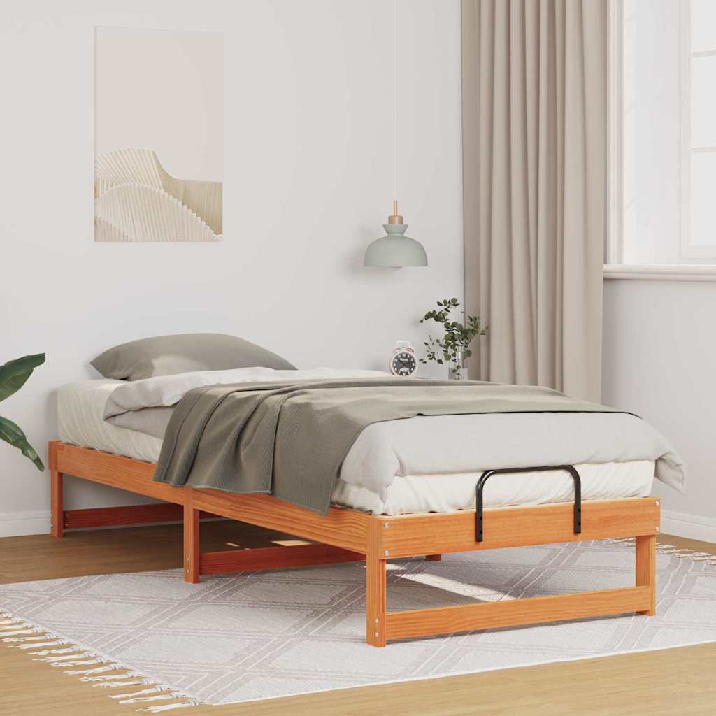 Ágykeret Barna 90 x 210 cm Tömör fenyőfa