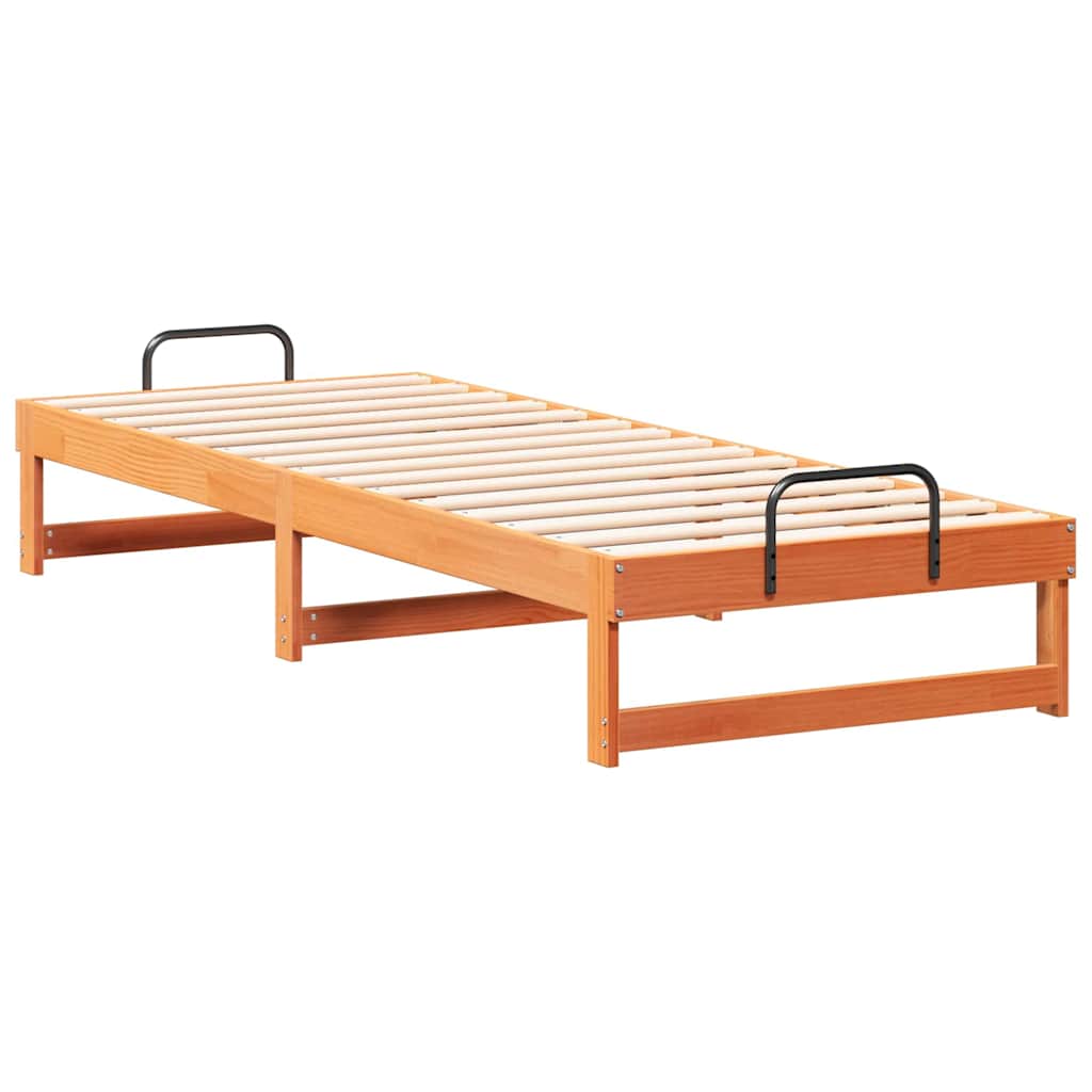 Ágykeret Barna 90 x 210 cm Tömör fenyőfa