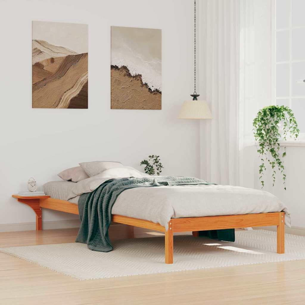 Ágykeret éjjeliszekrényekkel Faggyú barna 80 x 220 cm