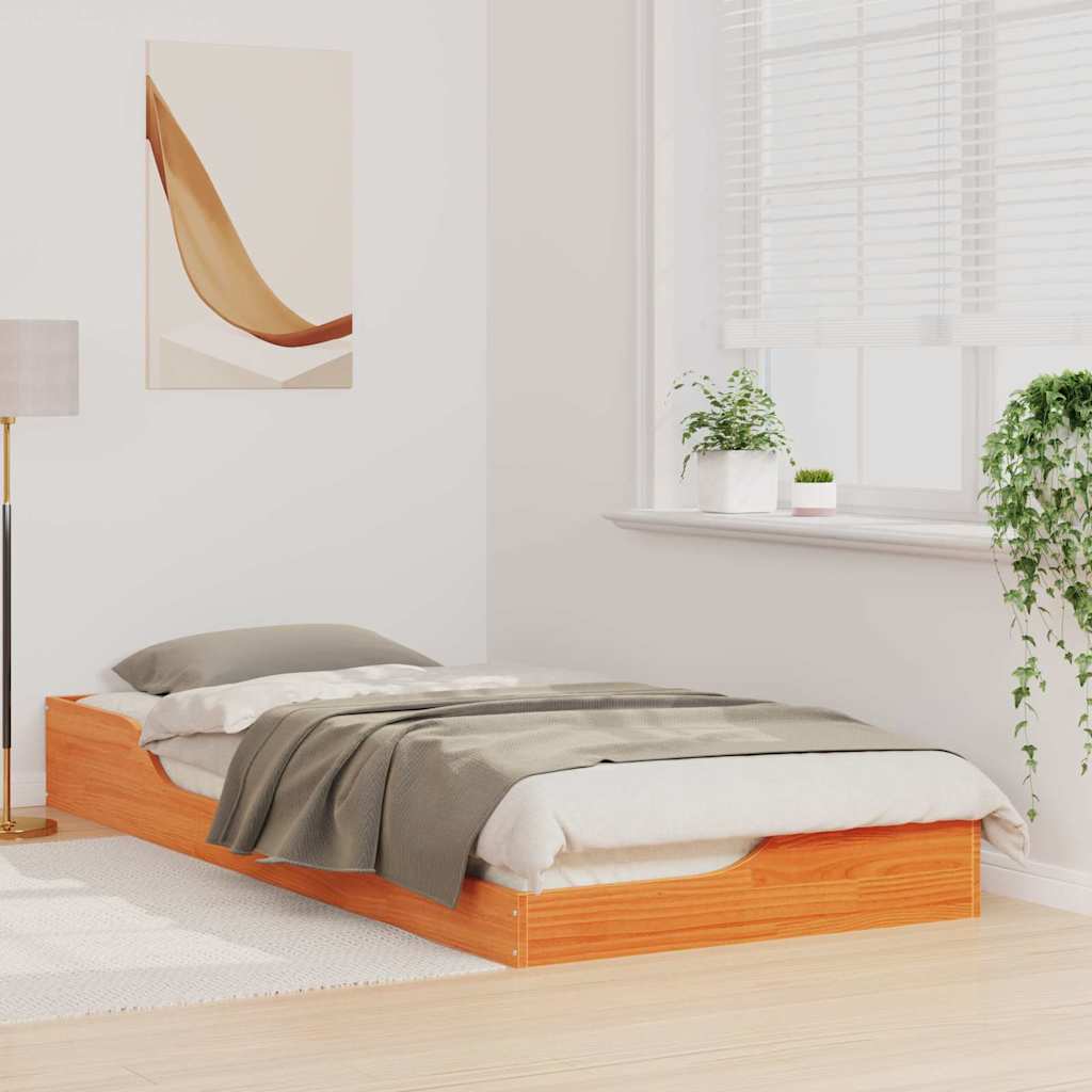 Ágykeret Faggyú barna 80 x 210 cm Tömör fenyőfa