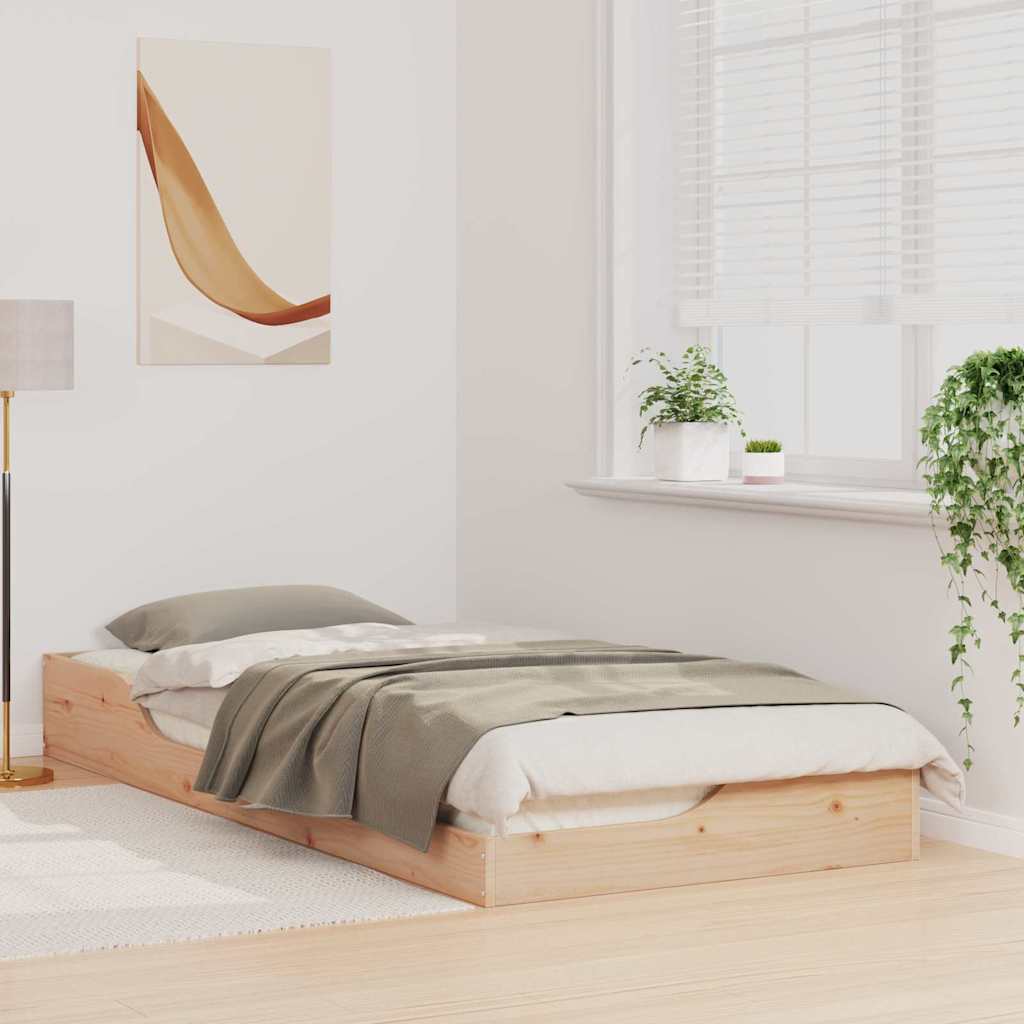 Ágykeret Barna 90 x 210 cm Tömör fenyőfa
