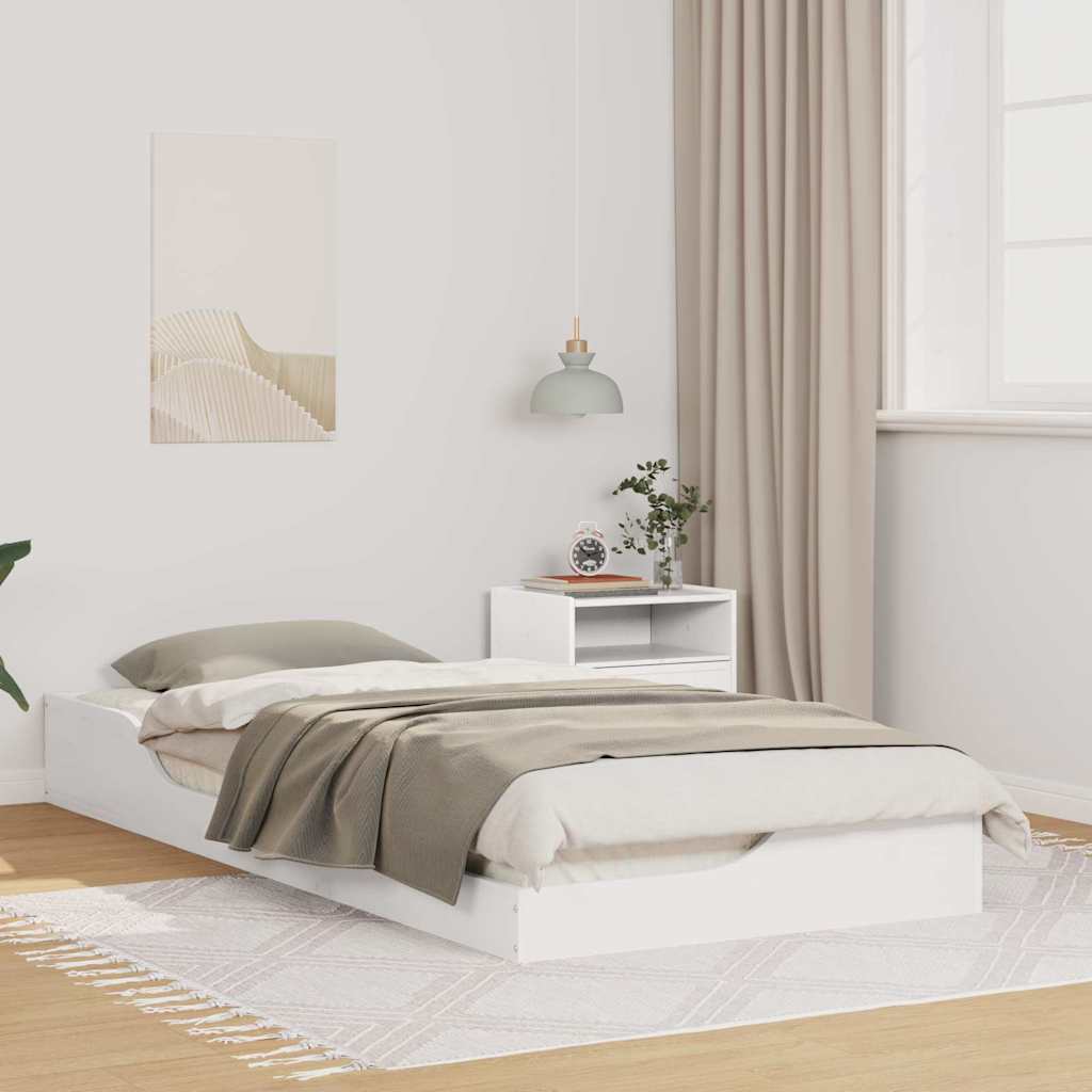 Ágykeret Fehér 90 x 210 cm Tömör fenyőfa