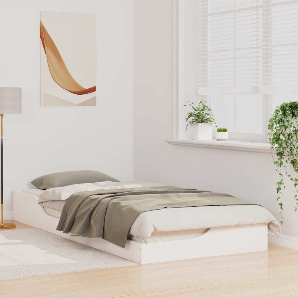 Ágykeret Fehér 90 x 210 cm Tömör fenyőfa