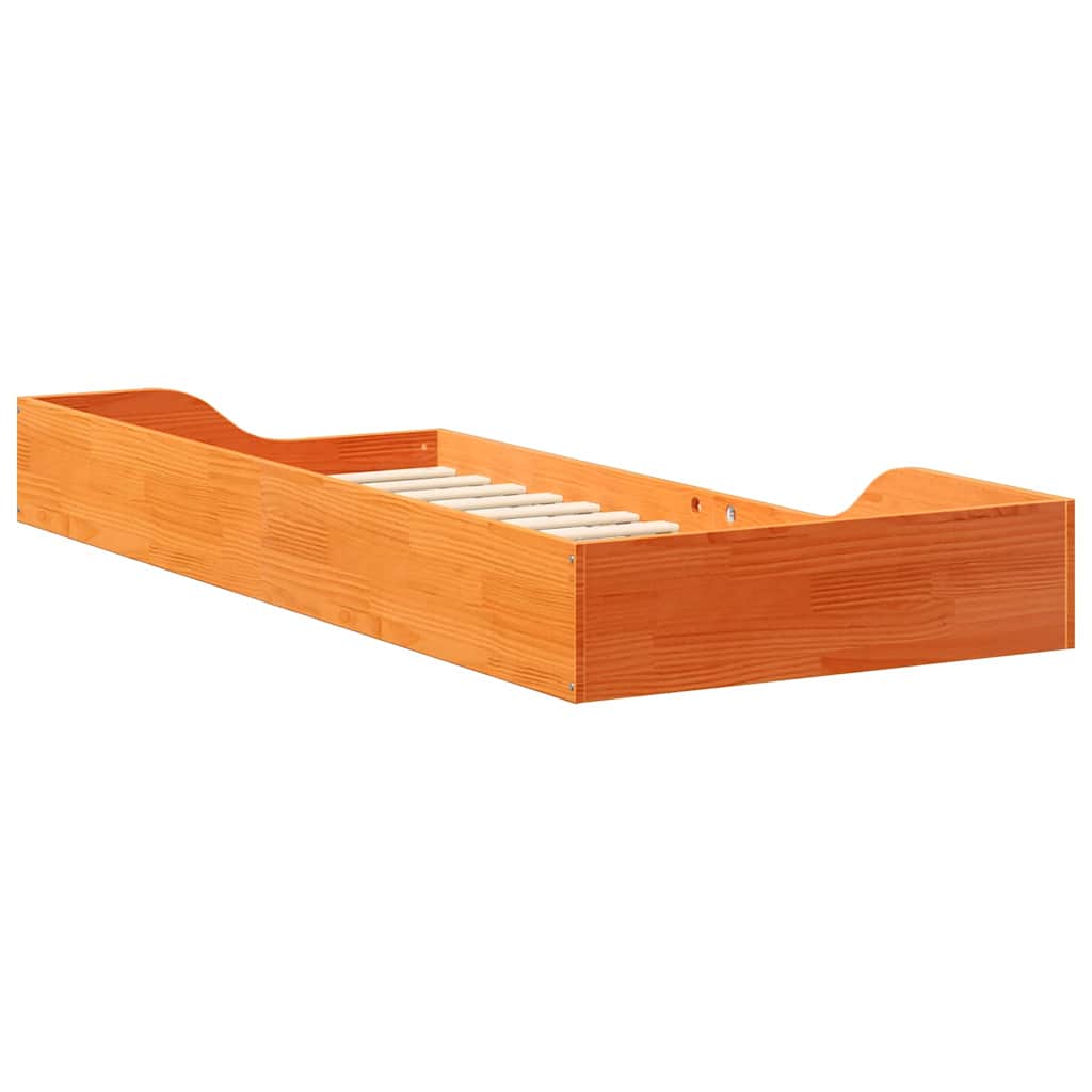 Ágykeret Faggyú barna 90 x 210 cm Tömör fenyőfa