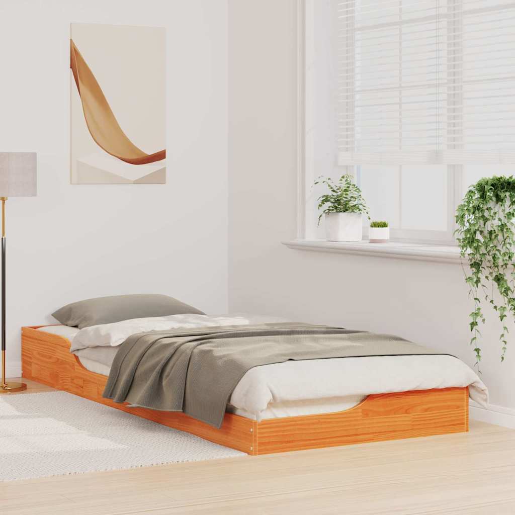 Ágykeret Faggyú barna 80 x 220 cm Tömör fenyőfa