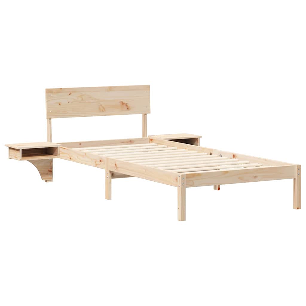 Ágykeret fejtámlával Barna 90 x 200 cm Tömör fenyőfa
