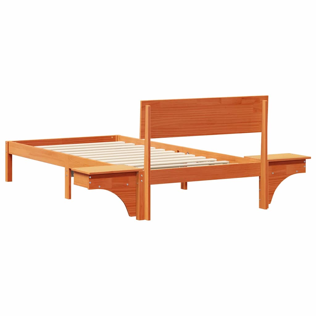 Ágykeret fejtámlával Faggyú barna 90 x 190 cm Tömör fenyőfa