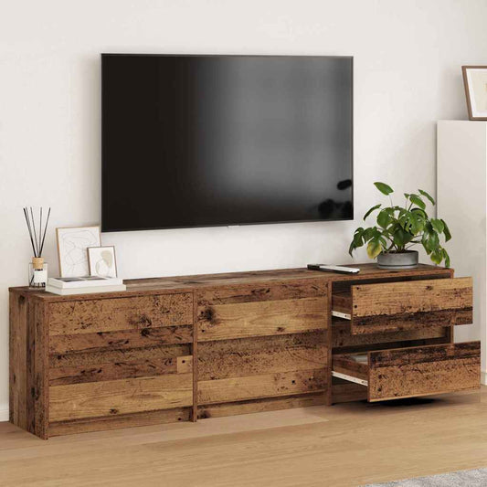 TV egységek 2 pcs Öreg fa 180 x 34 x 50 cm Faanyag