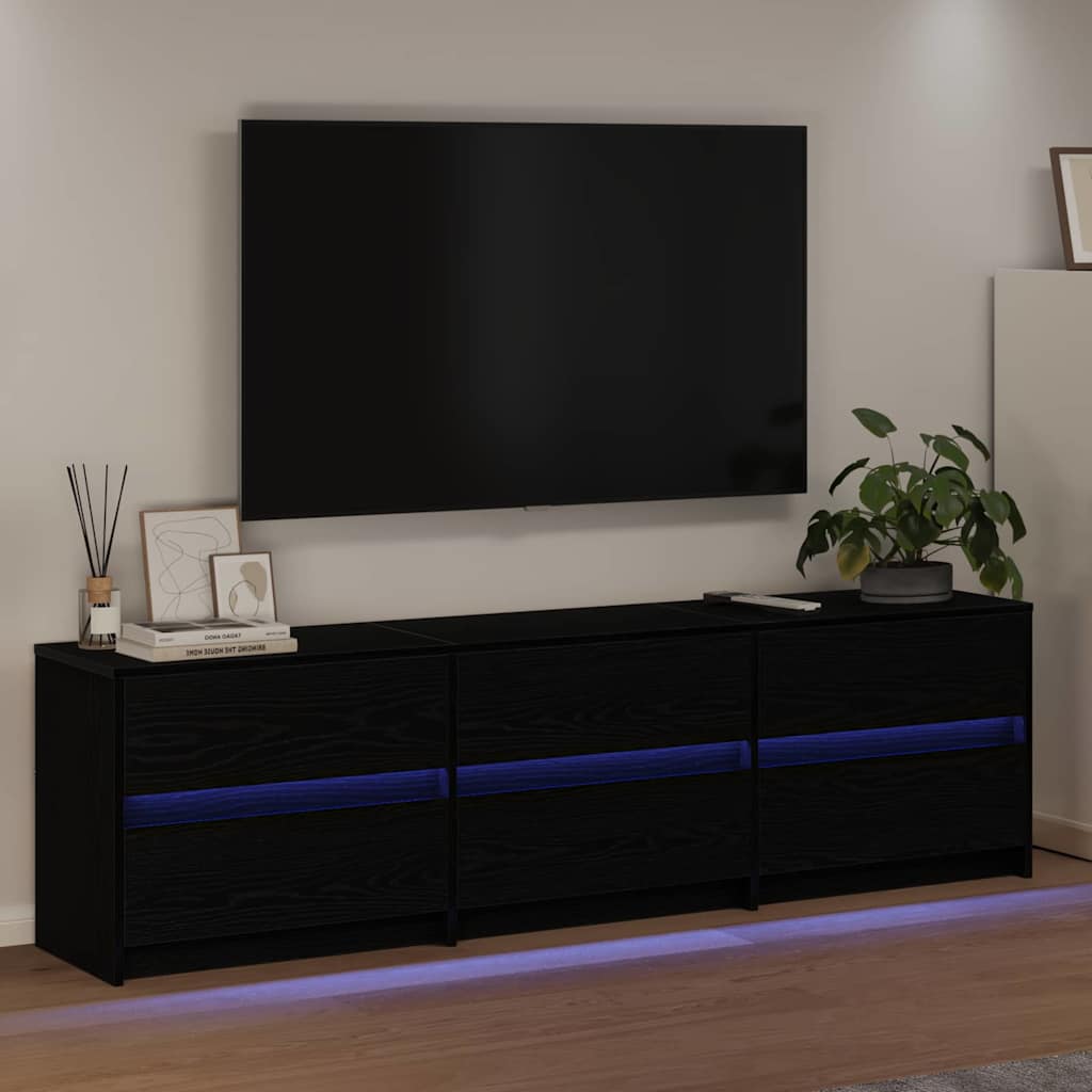 TV egységek 180 x 34 x 50 cm Fekete tölgy Szerelt Fa