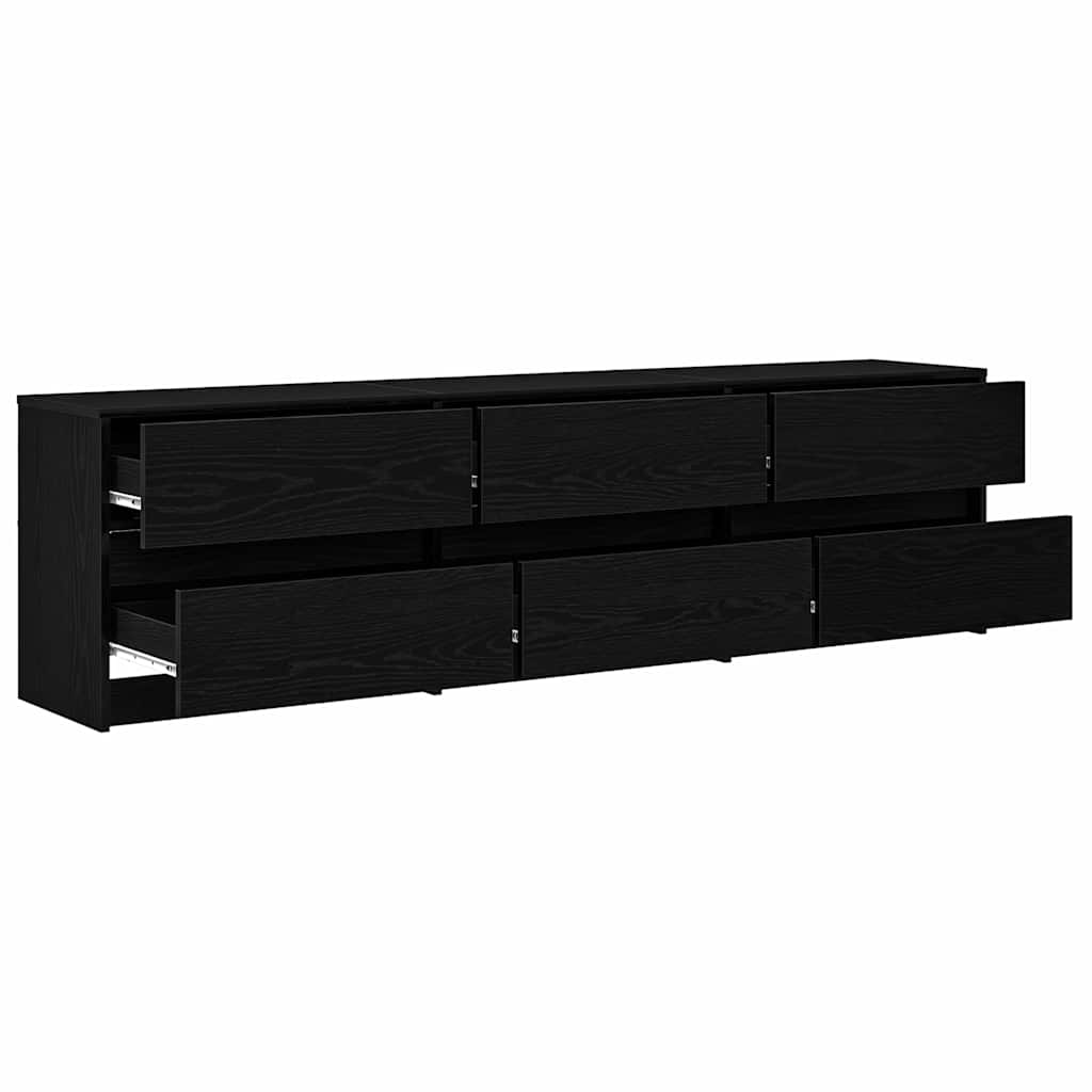 TV egységek 180 x 34 x 50 cm Fekete tölgy Szerelt Fa