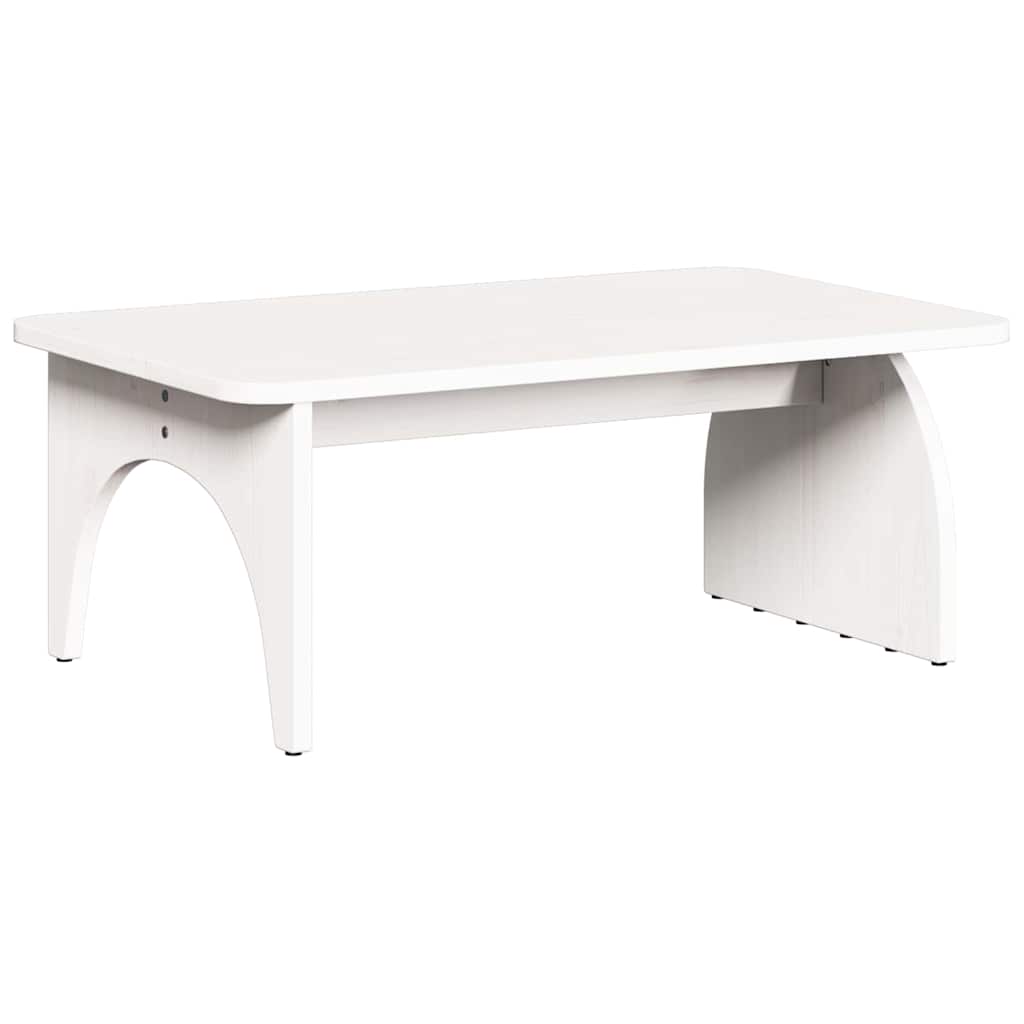 Dohányzóasztal Fehér 80 x 50 x 31 cm Tömör fenyőfa