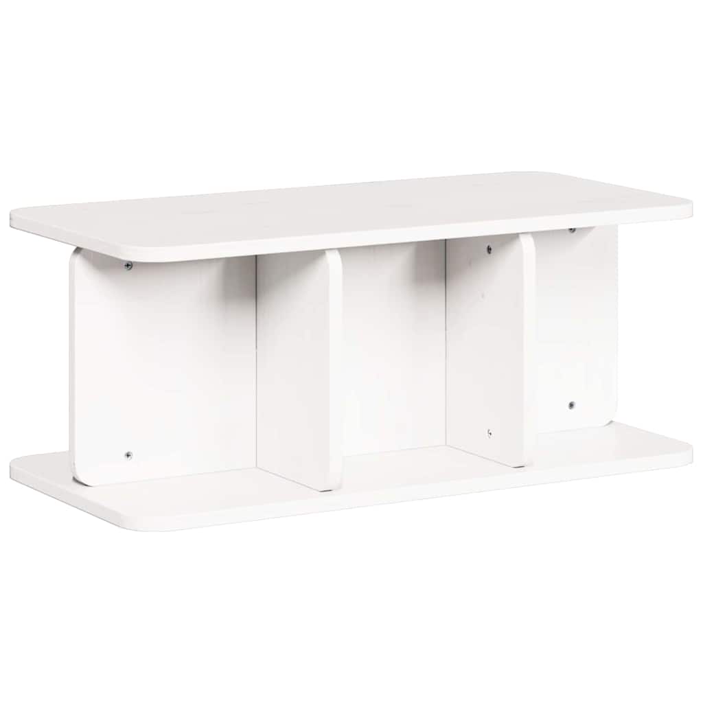 Dohányzóasztal Fehér 80 x 39,5 x 33,5 cm Tömör fenyőfa
