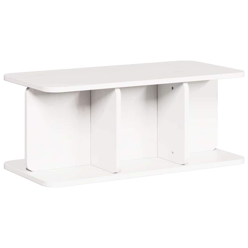 Dohányzóasztal Fehér 80 x 39,5 x 33,5 cm Tömör fenyőfa