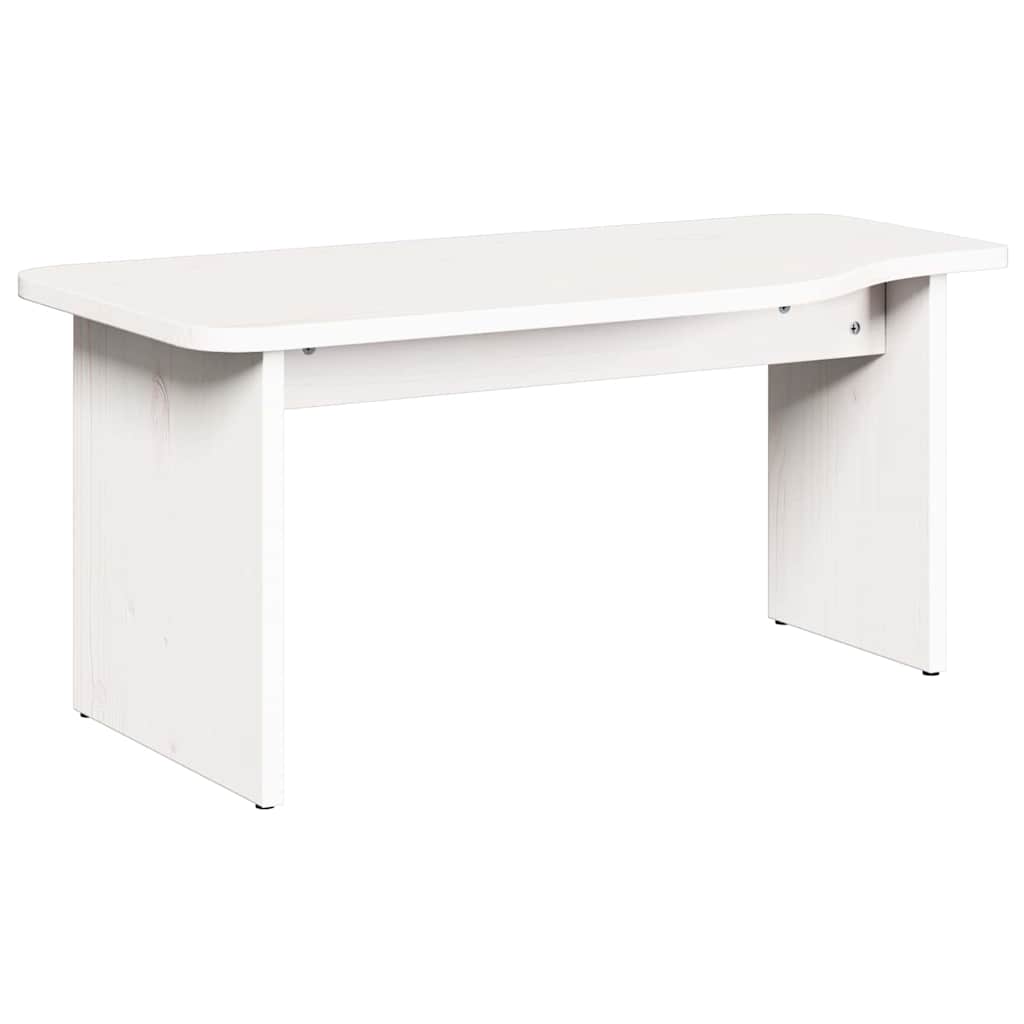 Dohányzóasztal 2 pcs Fehér Tömör fenyőfa