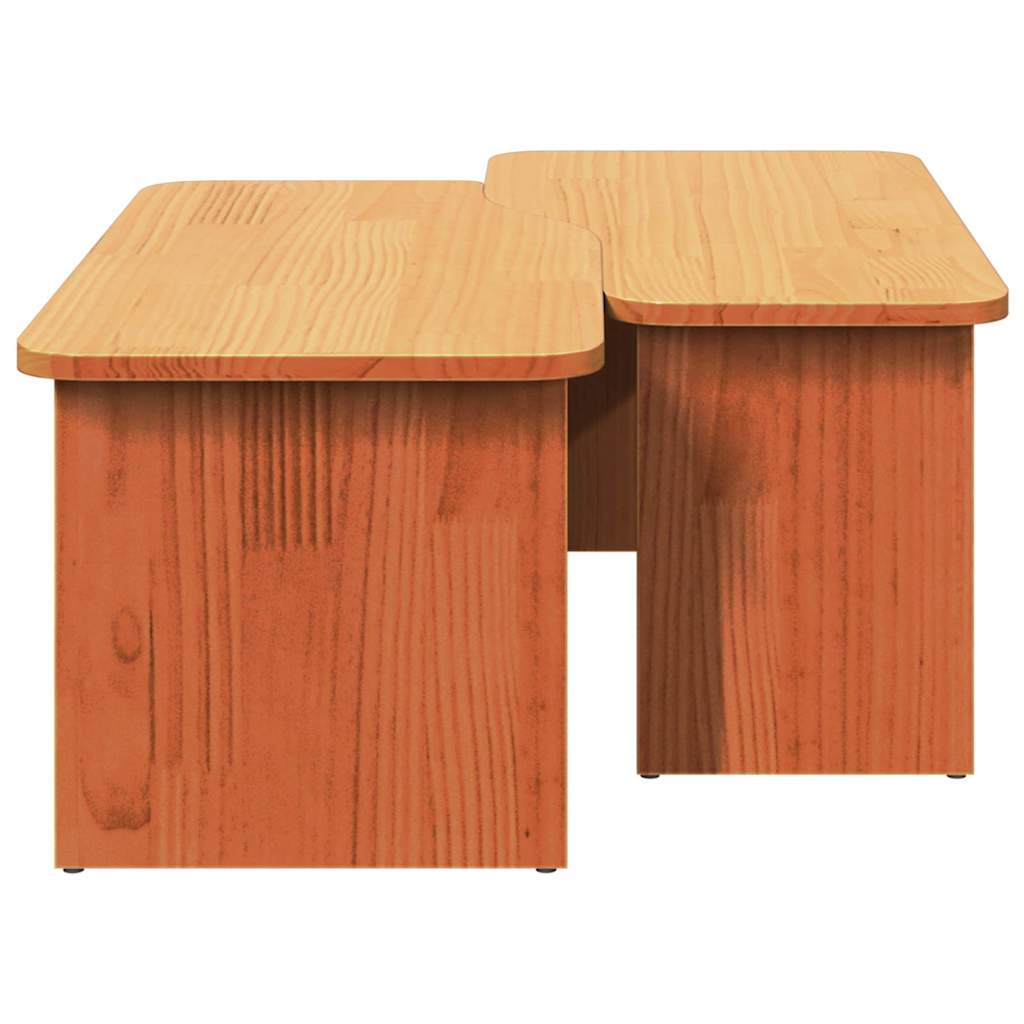 Dohányzóasztal 2 pcs Faggyú barna Tömör fenyőfa