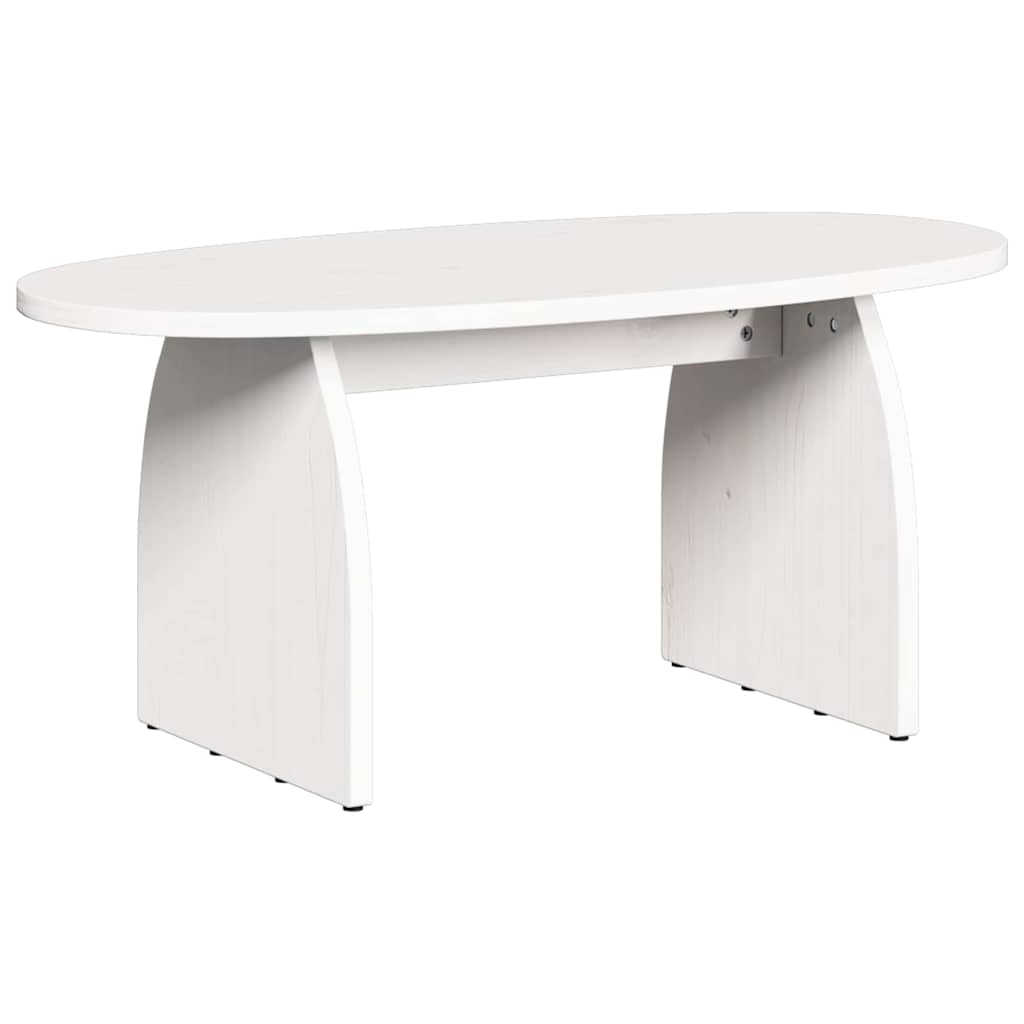 Dohányzóasztal Fehér 80 x 40 x 35 cm Tömör fenyőfa