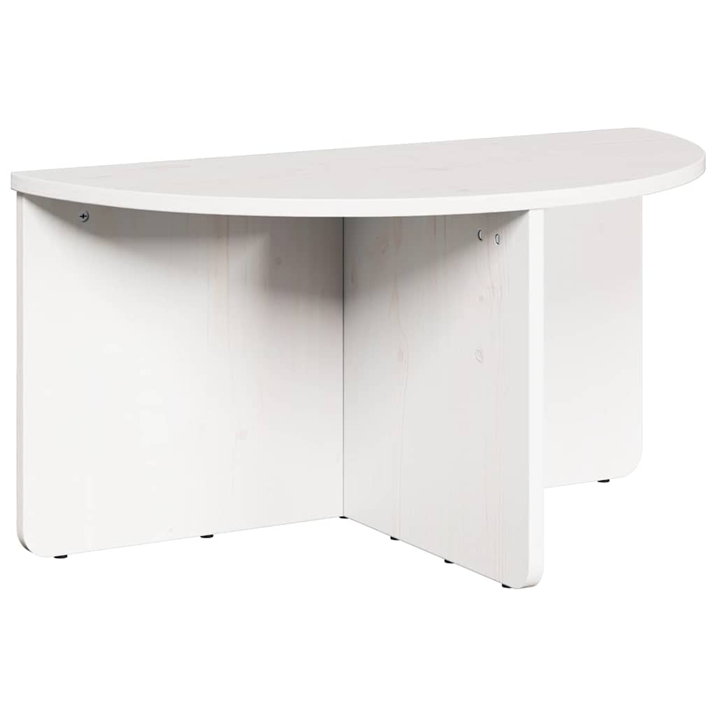 Dohányzóasztal 2 pcs Fehér Tömör fenyőfa