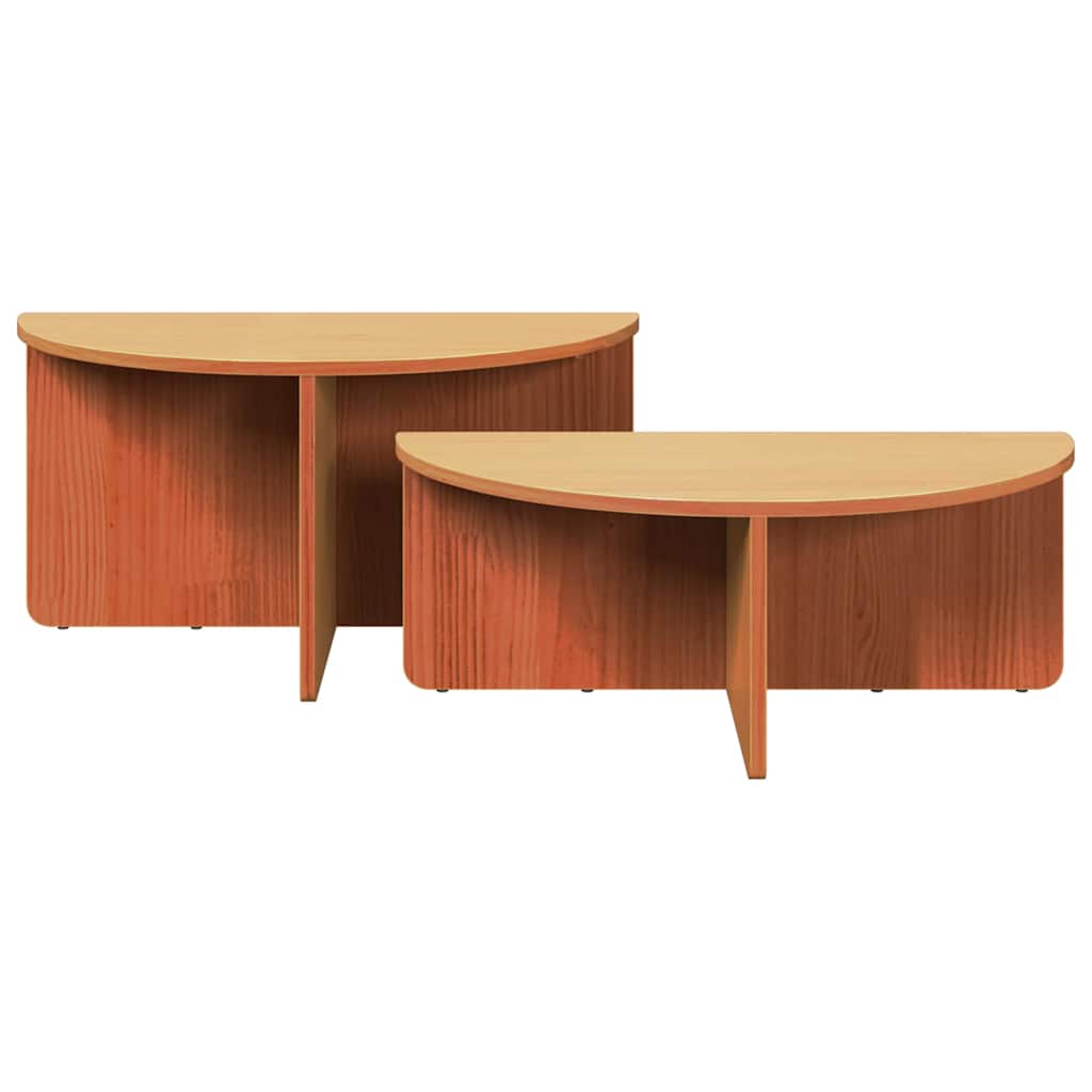Dohányzóasztal 2 pcs Faggyú barna Tömör fenyőfa