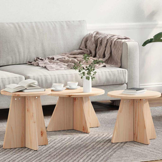 Dohányzóasztal 3 pcs Természetes