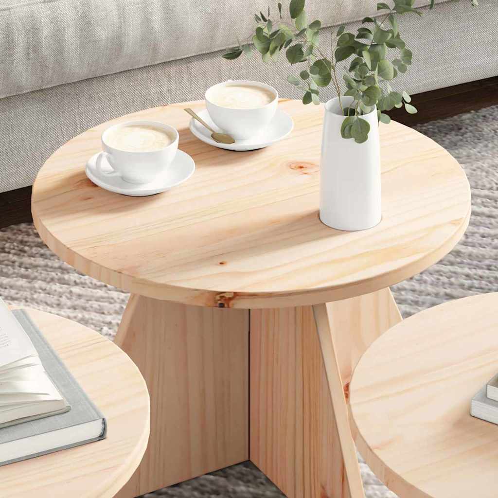 Dohányzóasztal 3 pcs Természetes