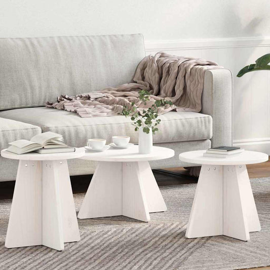 Dohányzóasztal 3 pcs Fehér