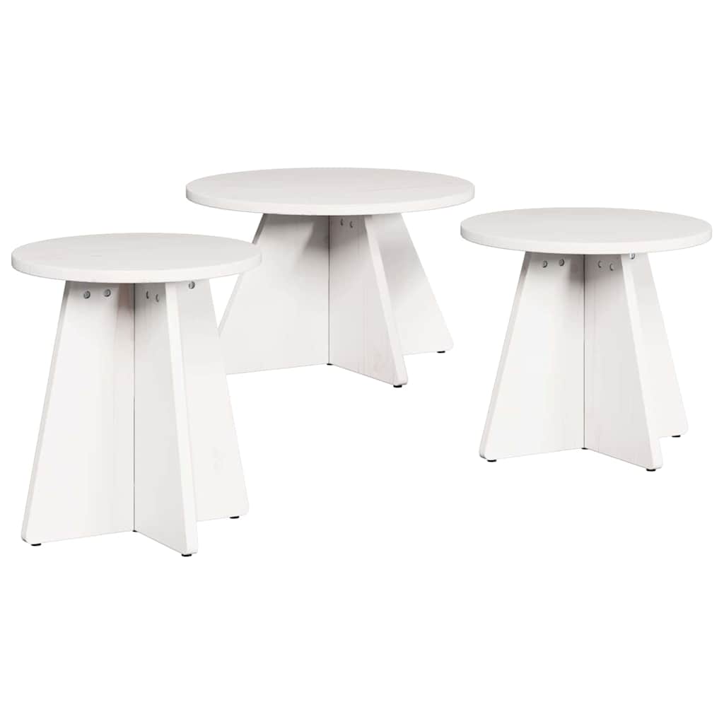 Dohányzóasztal 3 pcs Fehér