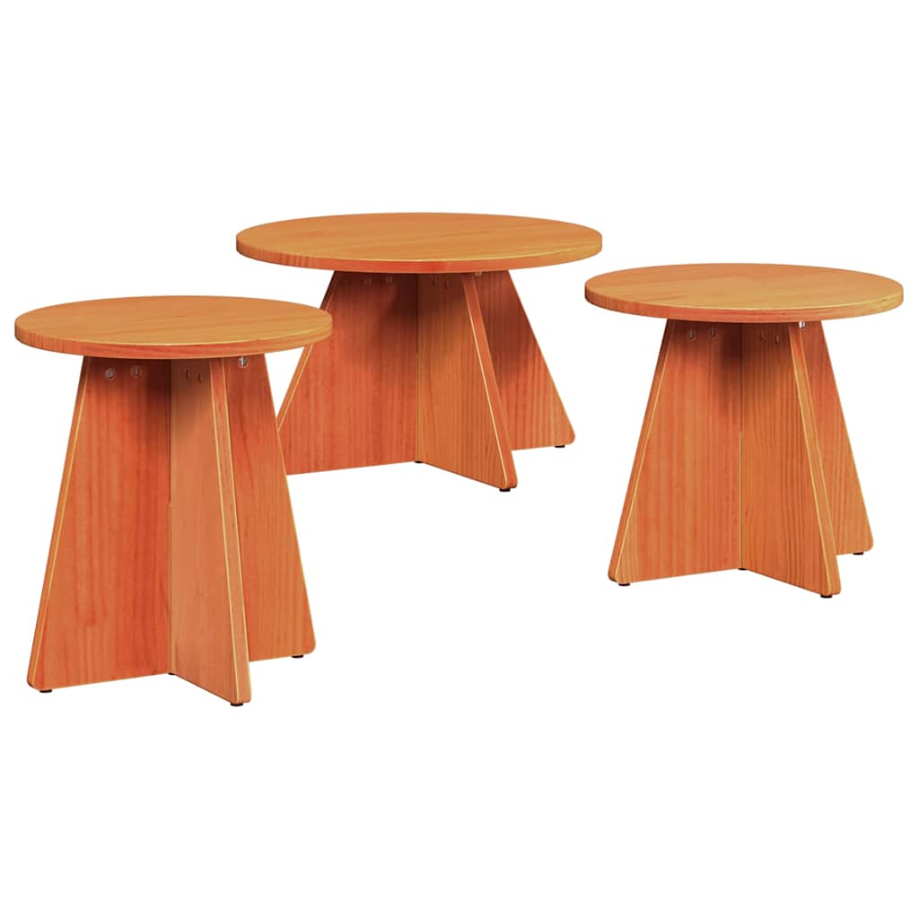 Dohányzóasztal 3 pcs Faggyú barna