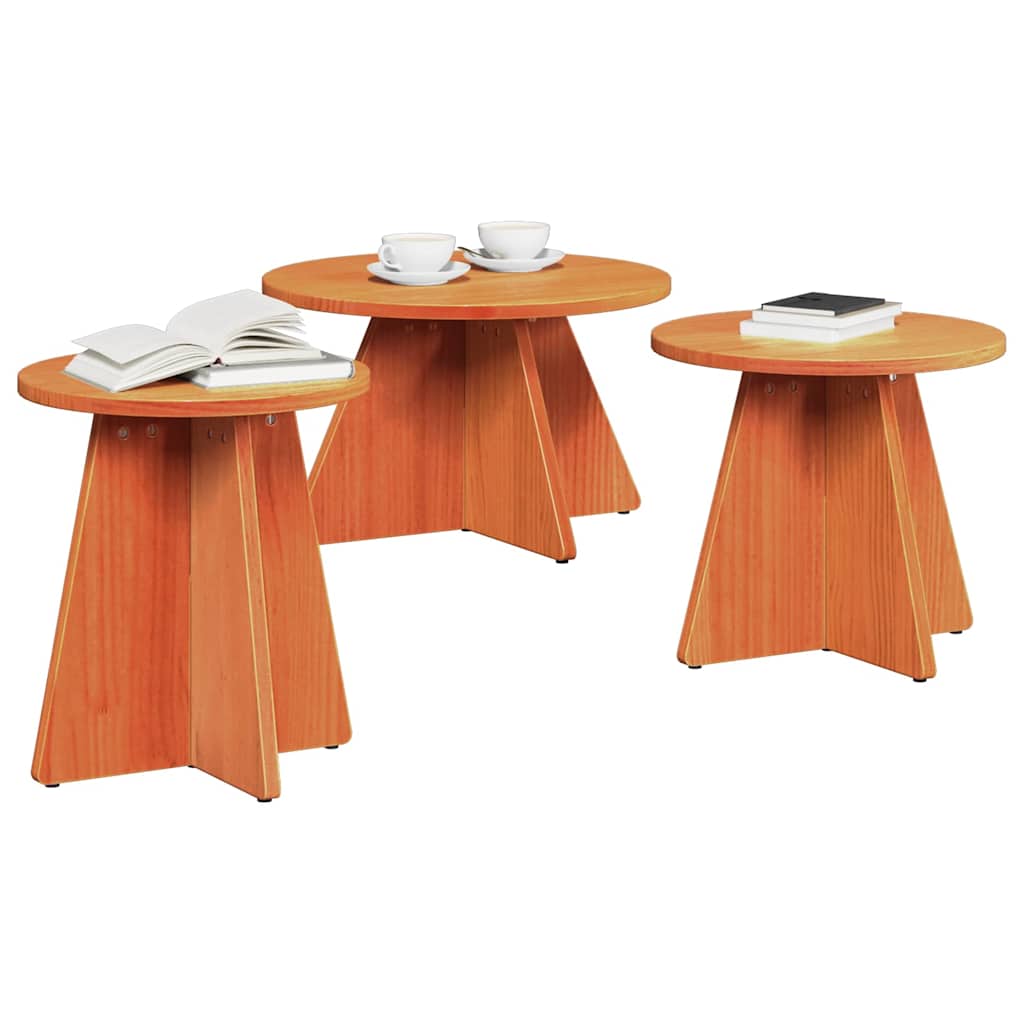 Dohányzóasztal 3 pcs Faggyú barna