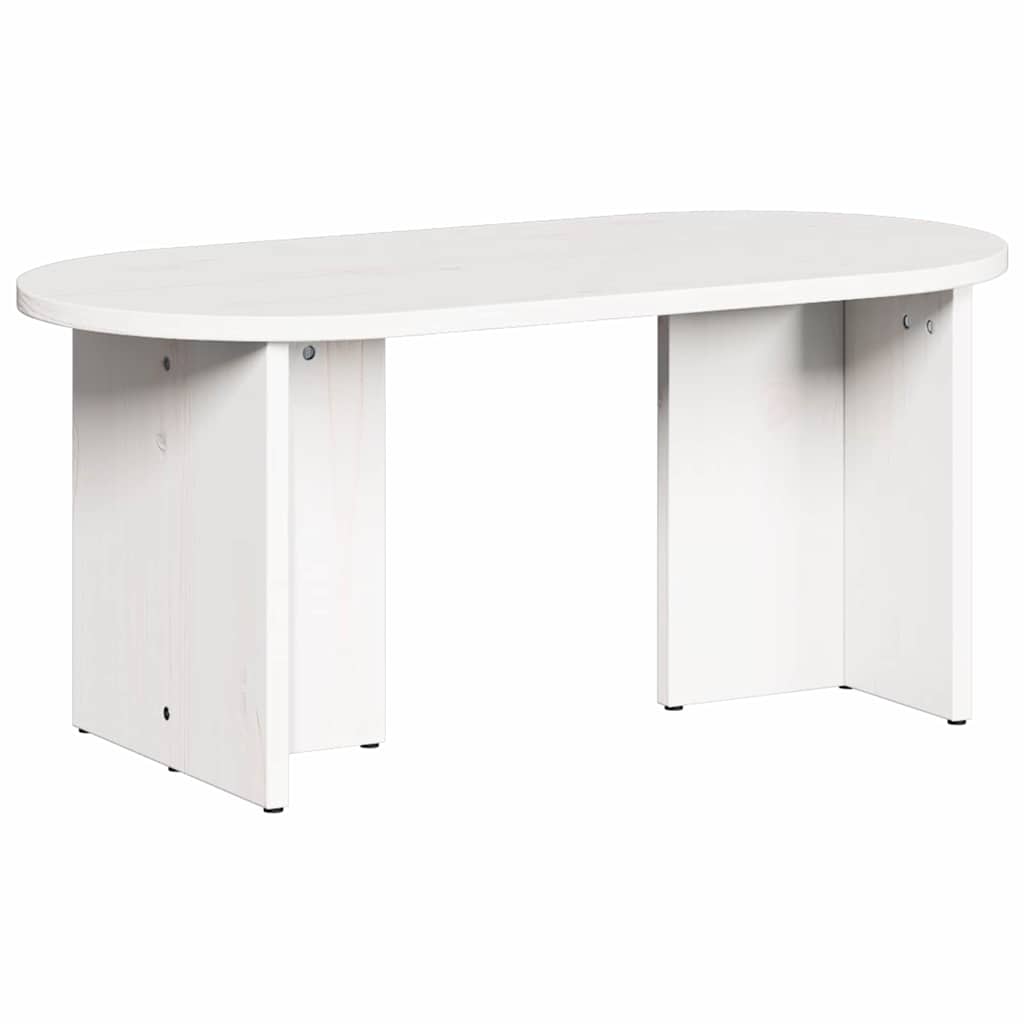 Dohányzóasztal Fehér 80 x 39,5 x 35 cm Tömör fenyőfa