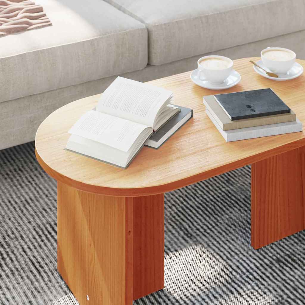 Dohányzóasztal Faggyú barna 80 x 39,5 x 35 cm Tömör fenyőfa
