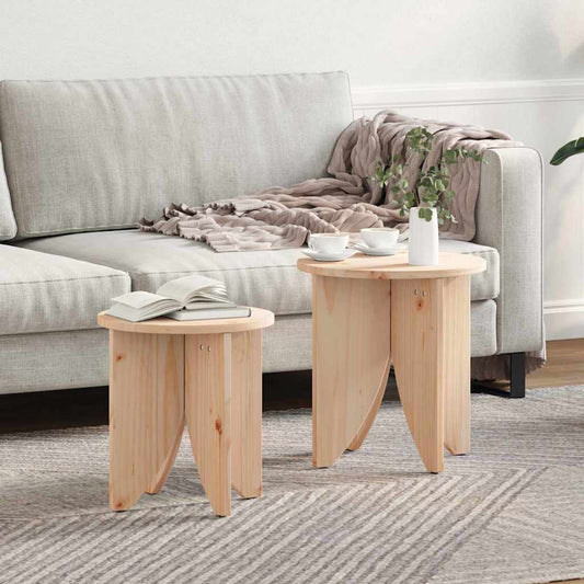 Dohányzóasztal 2 pcs Természetes