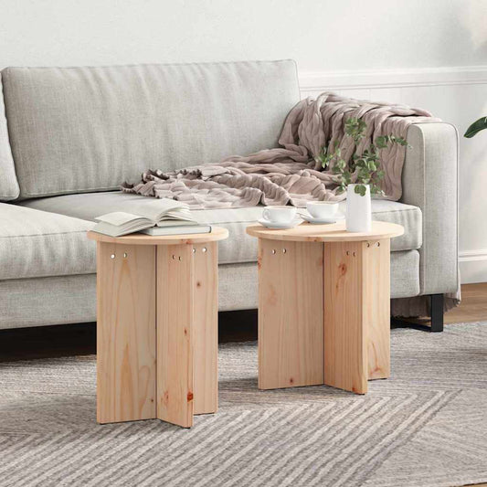 Dohányzóasztal 2 pcs Természetes