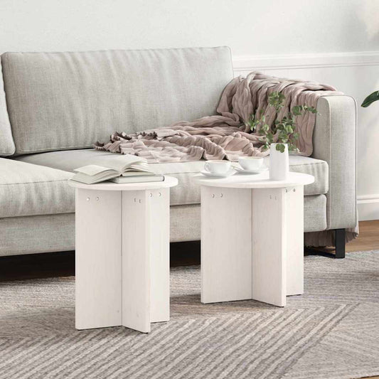 Dohányzóasztal 2 pcs Fehér