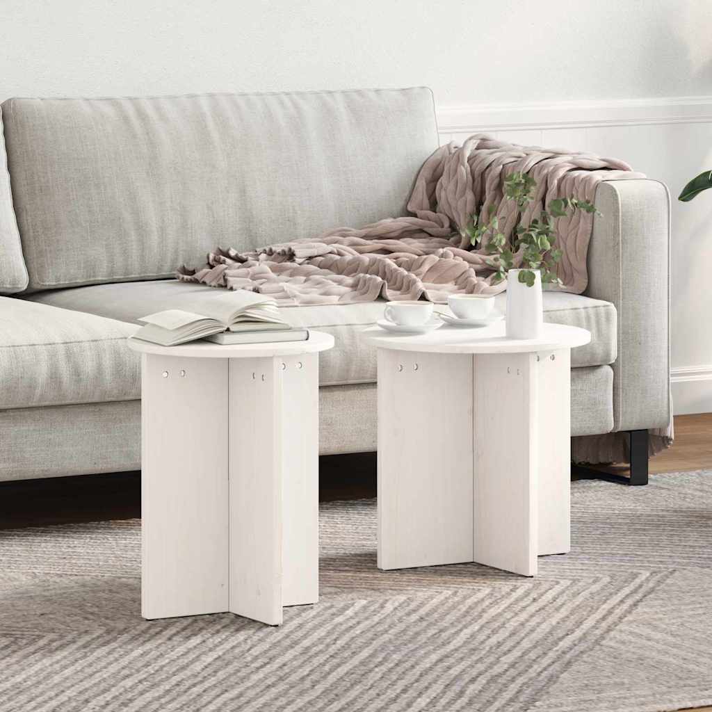 Dohányzóasztal 2 pcs Fehér