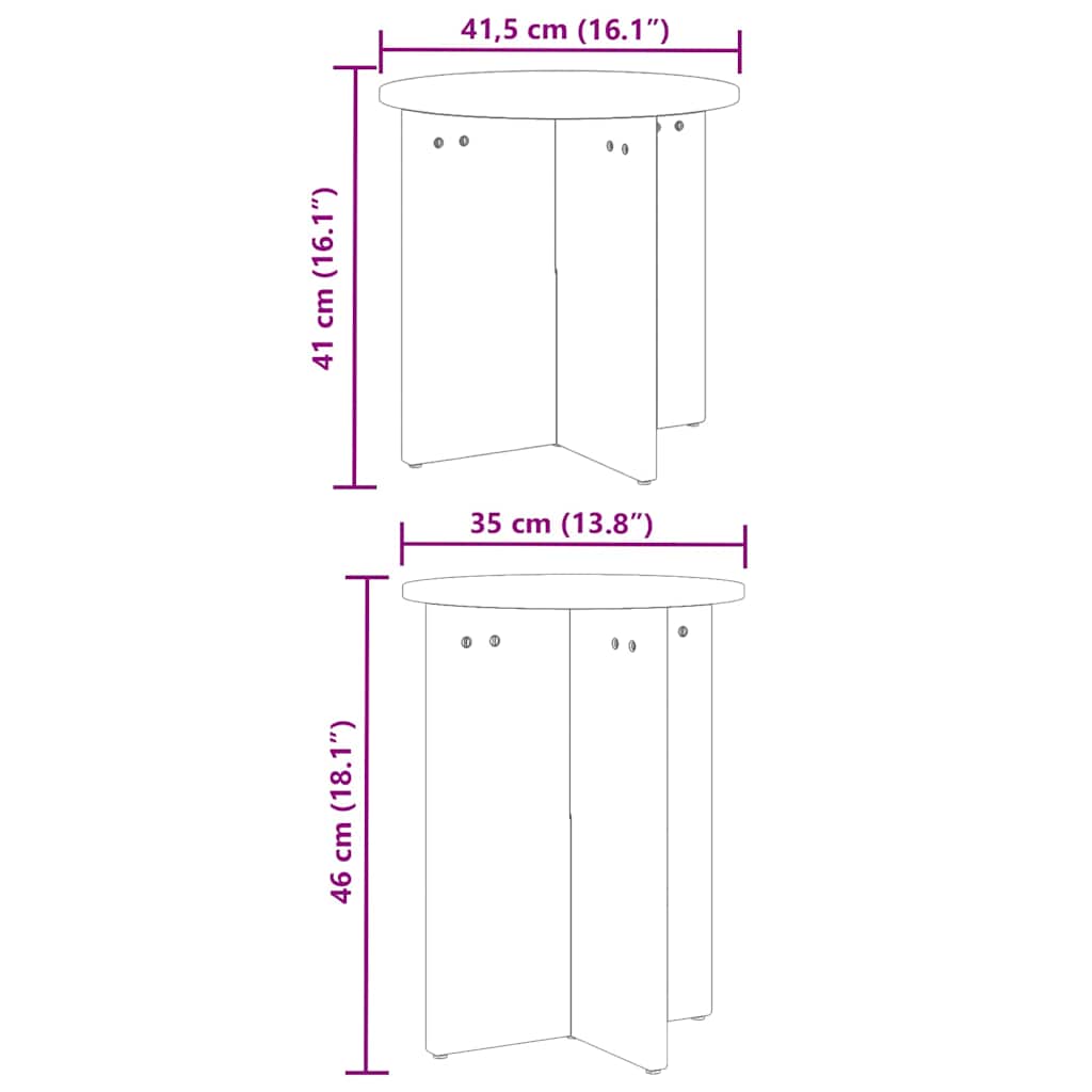 Dohányzóasztal 2 pcs Faggyú barna