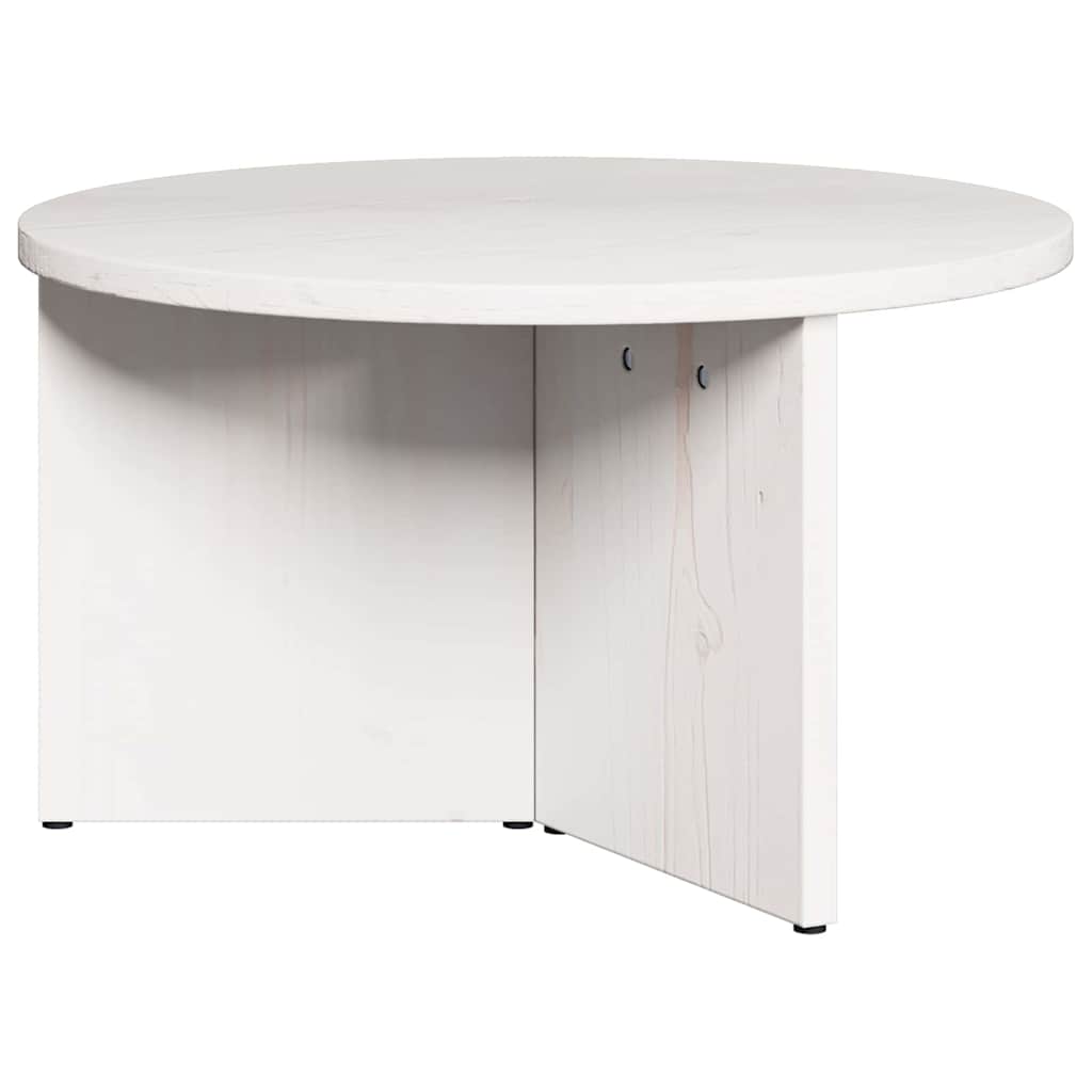 Dohányzóasztal 2 pcs Fehér Tömör fenyőfa
