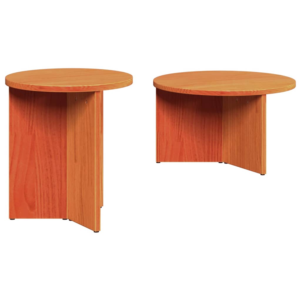 Dohányzóasztal 2 pcs Faggyú barna Tömör fenyőfa
