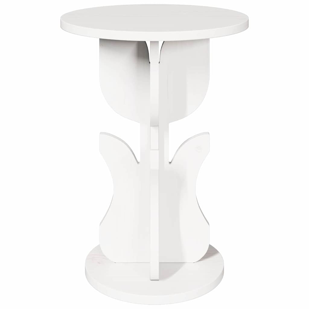 Dohányzóasztal Fehér 39,5 x 39,5 x 53,5 cm Tömör fenyőfa