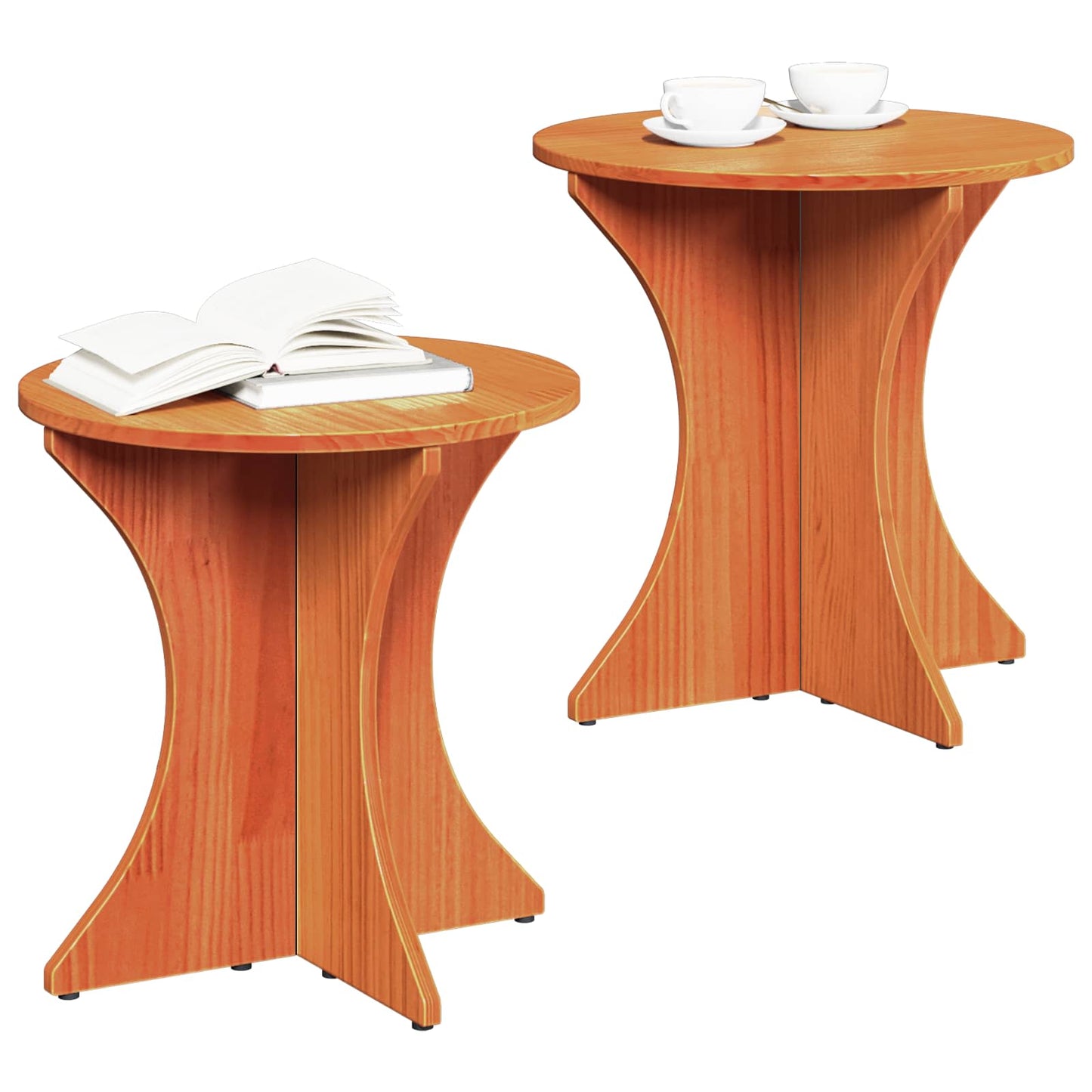 Dohányzóasztal 2 pcs Faggyú barna Tömör fenyőfa