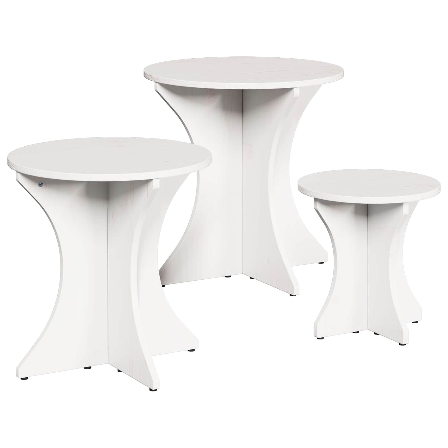 Dohányzóasztal 3 pcs Fehér