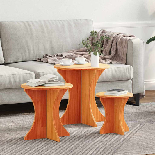 Dohányzóasztal 3 pcs Faggyú barna