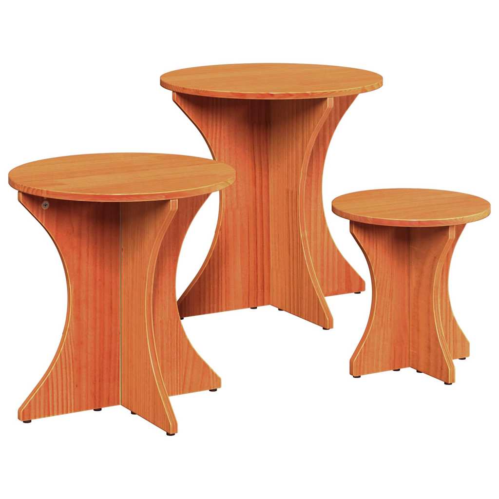 Dohányzóasztal 3 pcs Faggyú barna
