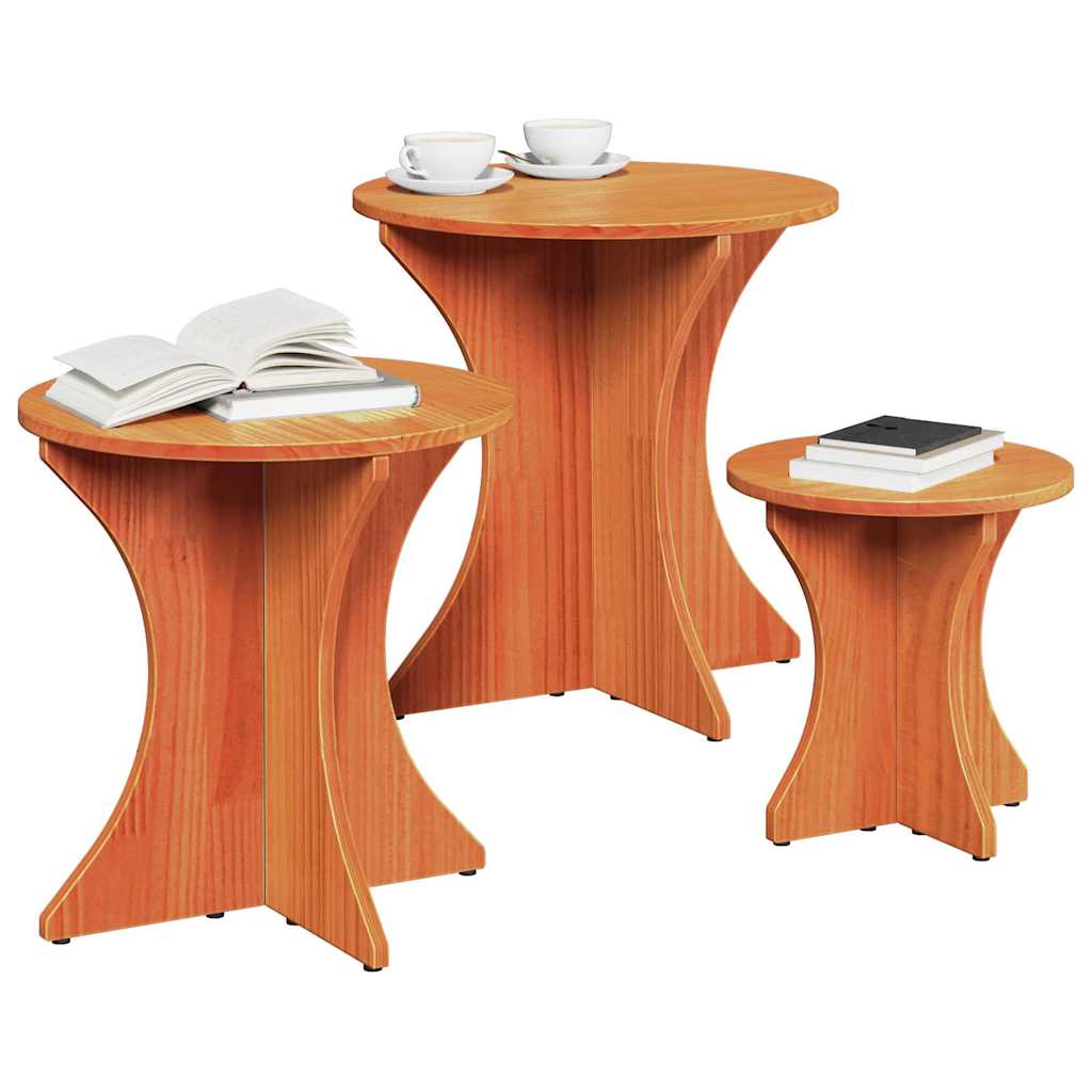 Dohányzóasztal 3 pcs Faggyú barna
