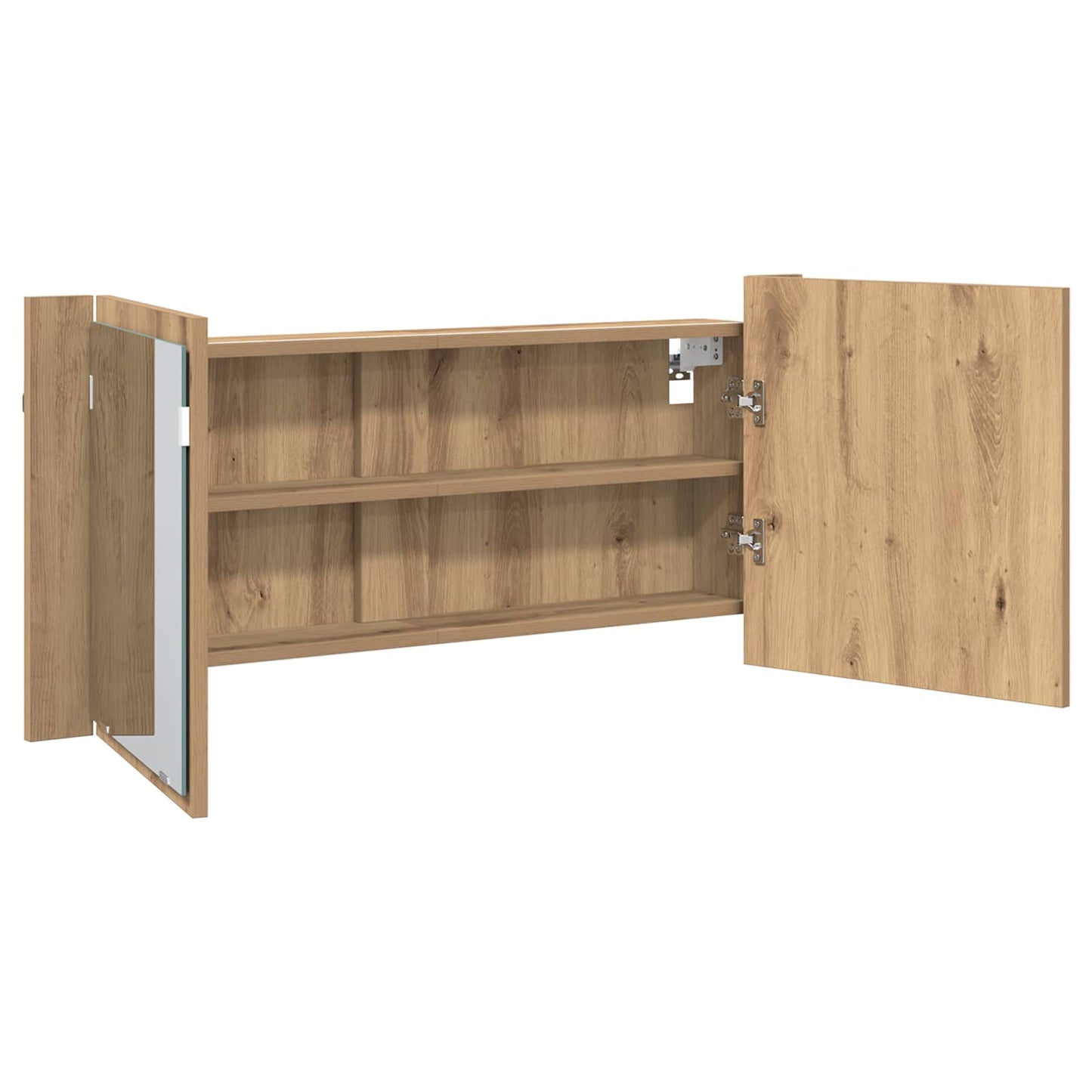 LED Tükörszekrény Artisan tölgy 100 x 12 x 45 cm Szerelt Fa