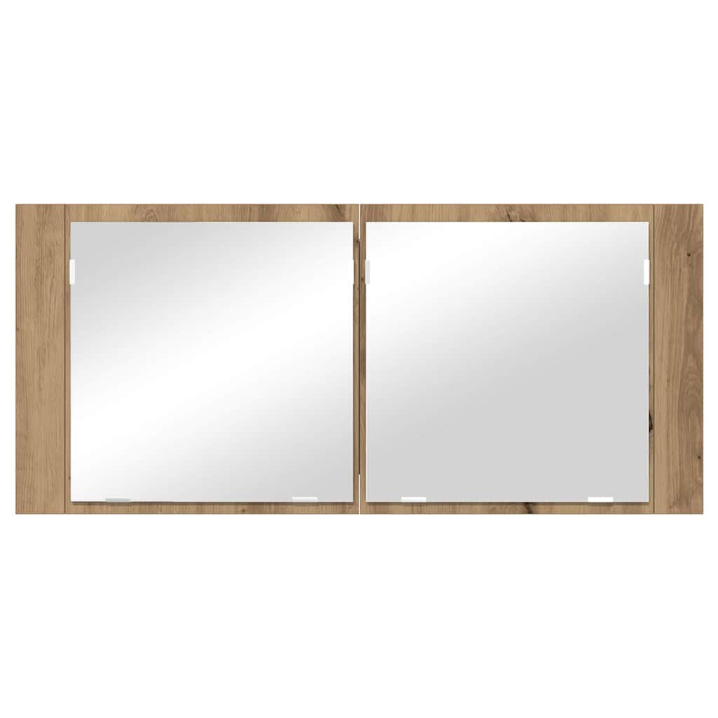 LED Tükörszekrény Artisan tölgy 100 x 12 x 45 cm Szerelt Fa