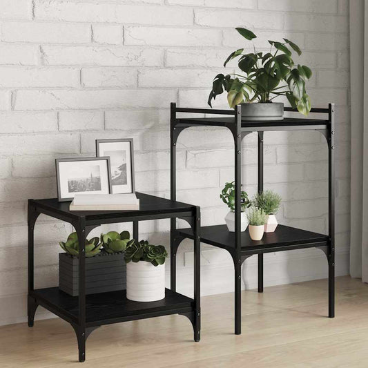 Polcos könyvespolc 4 pcs Fekete 40 x 40 x 1,5 cm Faanyag
